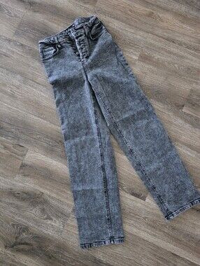 wild fable Gray Acid-Wash Straight-Leg Jeans
